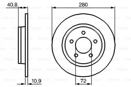 Диск гальм. задн.Mazda 3/5 1.8/2.0/2.3 BOSCH 0986479181