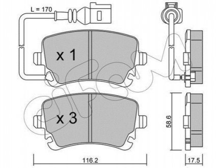 Колодки тормозные (задние) VW T5 CIFAM 822-554-0