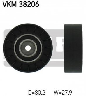 Ролик генератора BMW 5 (E34/E39)/7 (E32/E38)/8 (E31) 3.0/4.4 86-04 (паразитный) (80х28) SKF VKM38206 (фото 1)