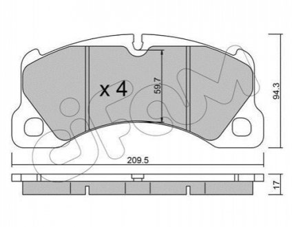 Колодки тормозные (передние) Porsche Cayenne/Panamera/VW Touareg 09- CIFAM 822-957-3 (фото 1)