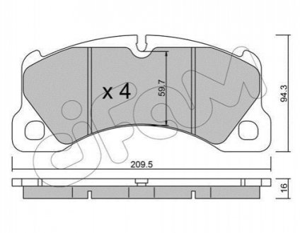 Колодки тормозные (передние) Porsche Cayenne/VW Touareg 02- CIFAM 822-957-0 (фото 1)