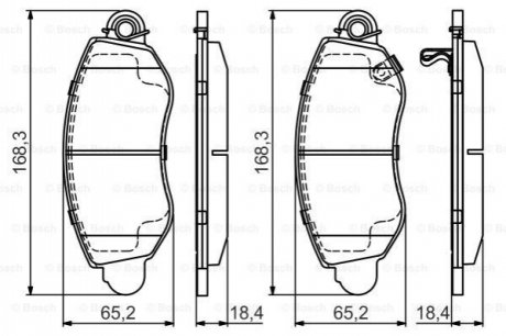 Колодки тормозные (передние) Ford Transit 00-06 (RWD) BOSCH 0986495443 (фото 1)