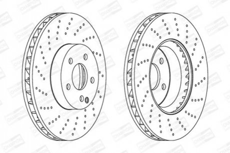 Диск тормозной (передний) MB C-class (W204) 07-14/ E-class (W212) 09- (322x32) CHAMPION 562634CH-1