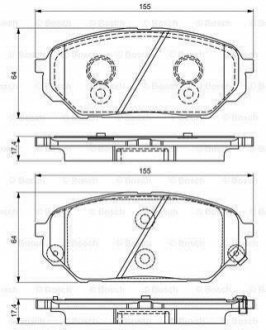 Колодки тормозные (передние) Hyundai ix55 08- BOSCH 0986495310 (фото 1)