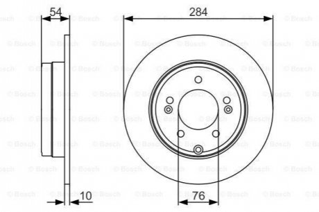 Диск гальмівний задній KIA Optima 16- BOSCH 0986479A45 (фото 1)