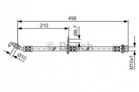 TOYOTA шланг гальмівний задн.Lexus RX BOSCH 1987481380
