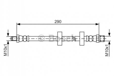 VW шланг гальмівний передній Polo 94- BOSCH 1987476334 (фото 1)