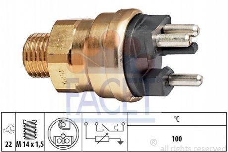 Датчик температури W124/201 M102 (3 конт.) FACET 7.3529