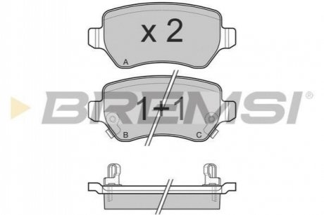 Колодки тормозные (задние) Opel Astra G/H/ Combo 01- /Kia Venga BREMSI BP3027