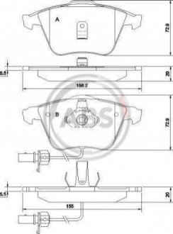 Гальмівні колодки перед. Audi A4/A6/A8 00- A.B.S. 37425