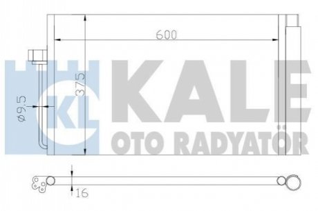 Радиатор кондиционера BMW 5 (E60/E61/E63)/7 (E65/E66/E67) 2.0D-4.4D 02-10 Kale 343070 (фото 1)