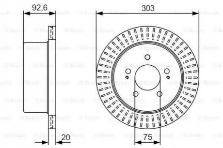 HYUNDAI гальмівний диск задн.H-1 02- BOSCH 0986479V26