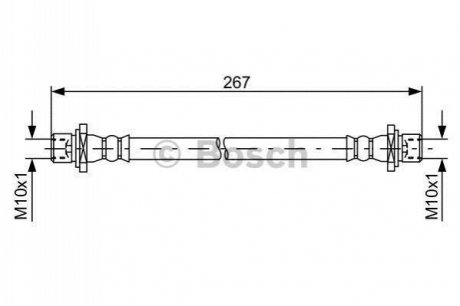 Шланг гальмівний (задній) Subaru Legacy III-IV 98-09 (L=235mm) (L) BOSCH 1987481584
