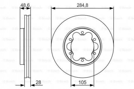 Диск гальм. передн. TOYOTA HIACE 06- BOSCH 0986479R27