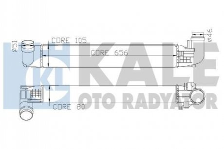Радиатор интеркулера Dacia Duster 1.5 dCi 10- Kale 345090