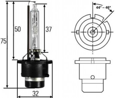 Лампа ксенонова D2S XENON 85V 35W P32D-2 HELLA 8GS007949-261 (фото 1)