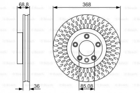 Диск тормозной (передний) Porsche Cayenne/VW Touareg 03-10 (368x36) BOSCH 0986479A33