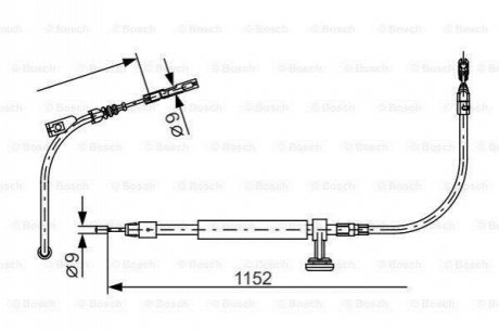 DB трос ручн.гальма середній W204 BOSCH 1987482332