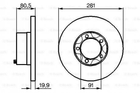 Диск гальмівний VW Serie LT F BOSCH 0986478138 (фото 1)