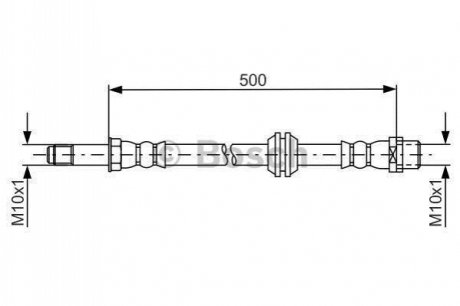 Шланг гальм. задн. VW CRAFTER -16 BOSCH 1987481676 (фото 1)