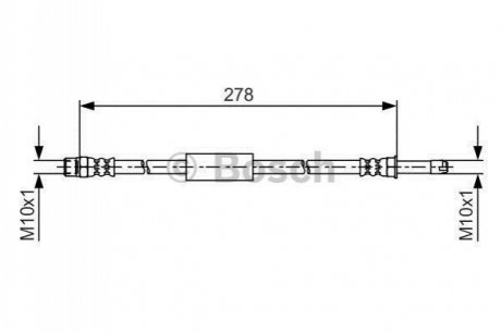 Шланг гальмівний задній BMW 5 F10 BOSCH 1987481617 (фото 1)