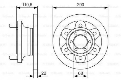 Диск тормозной (передний) Iveco Daily 96-99 (290x22) BOSCH 0986479S95