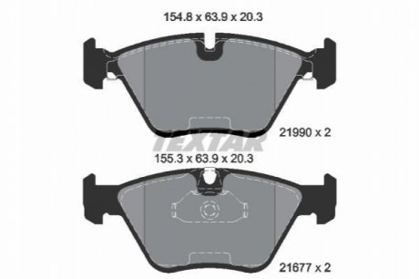 Колодки тормозные (передние) BMW 5 (E39) 96-04/3 (E46) 00-06 TEXTAR 2199003