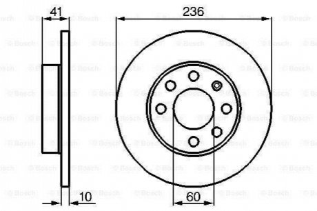 Диск тормозной (передний) Opel Corsa A 82-91/Kadett D/E 79-91 (236x10) BOSCH 0986478080