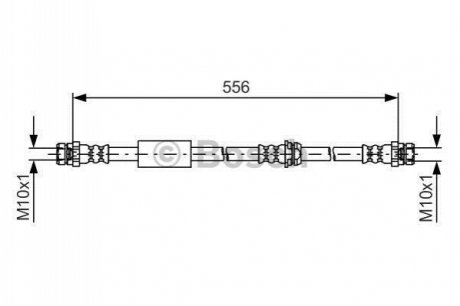 Шланг гальм. передн. AUDI TT -14 BOSCH 1987481593 (фото 1)