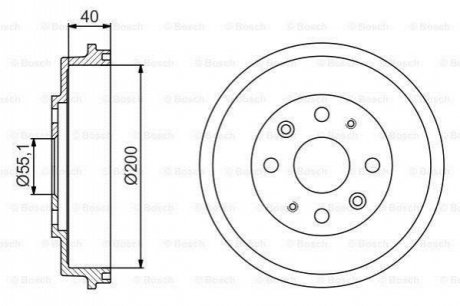 Гальмівний барабан MAZDA 323 -04 BOSCH 0986477191