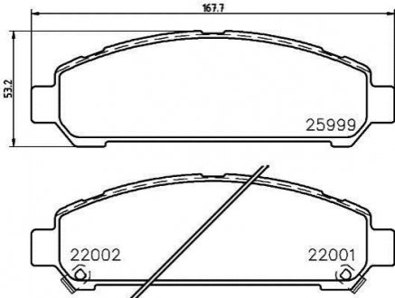 Колодки тормозные (передние) Toyota Venza 2.7/3.5 08-16 HELLA 8DB355021-821