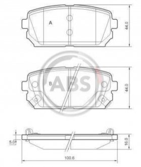 Колодки тормозные (задние) Kia Carens III 06- A.B.S. 37621