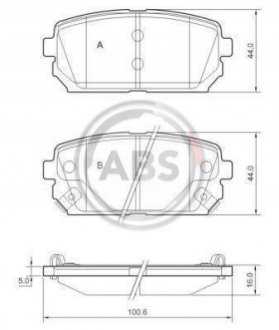 Колодки тормозные (задние) Kia Carens III 06- A.B.S. 37621 (фото 1)