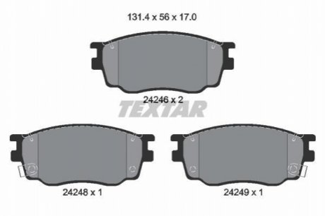 Колодки тормозные (передние) Mazda 6 02-07 TEXTAR 2424601 (фото 1)