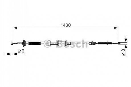 Трос гальм прав. FIAT Panda 06- BOSCH 1987482389