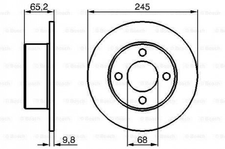 AUDI гальмівний диск задній 100 BOSCH 0986478073 (фото 1)