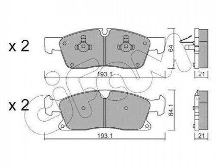 Колодки тормозные (передние) MB M/GL/GLE/GLS-class (W166/X166) 11- CIFAM 822-927-4