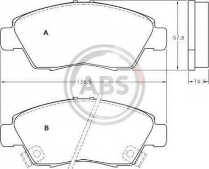 Гальмівні колодки перед Civic 89-12 A.B.S. 36831