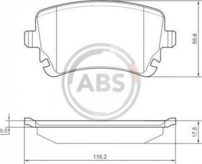 Колодки тормозные (задние) VW T5/T6 2.0 TDI 03- A.B.S. 37366