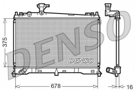 Радиатор охлаждения Mazda 6 1.8/2.0 02-07 (МКПП) DENSO DRM44010 (фото 1)