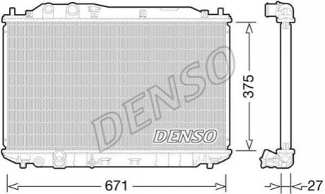 Радиатор охлаждения Honda Civic VIII 1.8 05-12 DENSO DRM40029 (фото 1)