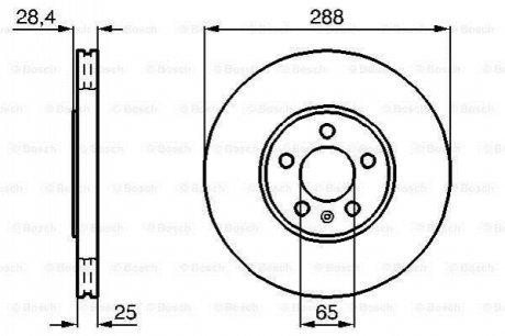 VW гальмівний диск Passat 2.8 BOSCH 0986478619 (фото 1)