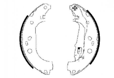 Колодки тормозные (задние) Fiat Doblo 01- (барабанные) (228,6x42) HELLA 8DB355002-781 (фото 1)
