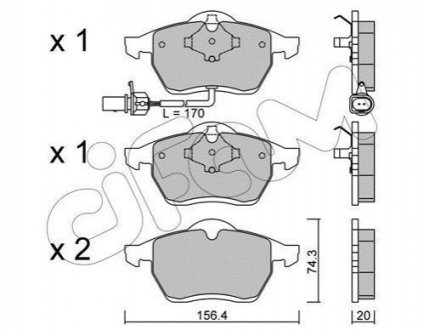 Колодки тормозные (передние) Seat Alhambra/VW Sharan 1.8-1.9TDI 95-10 CIFAM 822-279-1