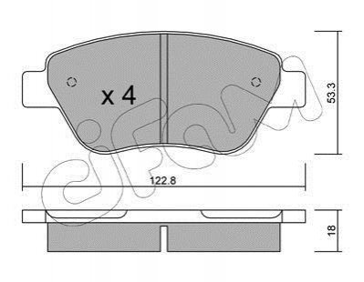 Колодки тормозные (передние) Fiat Doblo 00-/Panda 03-/500 II 07-/Lancia Musa 04-12 CIFAM 822-321-1 (фото 1)