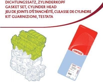 Комплект прокладок (верхний) Opel Combo 1.6 CNG 05- CORTECO 418320P