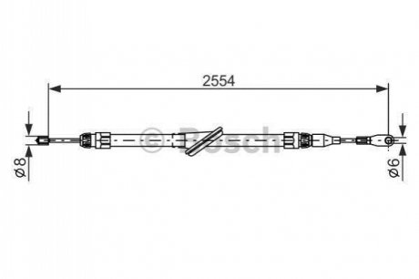 Трос ручного гальм. DB C202 BOSCH 1987477699