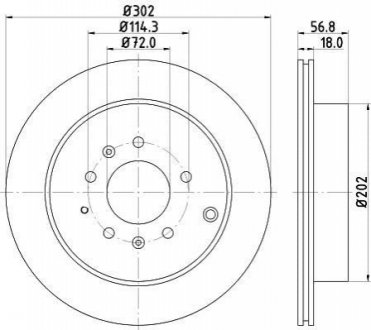 Диск тормозной (задний) Mazda CX-7 06-14 (302x18) HELLA 8DD355115-791