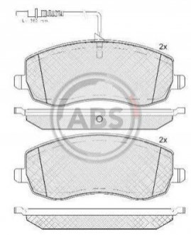 Колодки тормозные (передние) Citroen C8/Peugeot 807 2.0/2.2 HDi 06- A.B.S. 37734