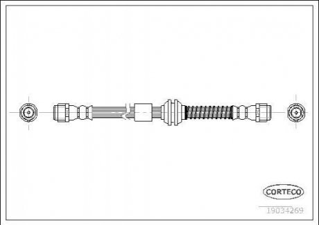 Шланг тормозной передний CORTECO 19034269